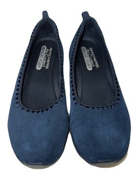 NWOT Skechers Cleo 2.0 Ballet Flats in Navy Blue Suede Slip-On Size 9